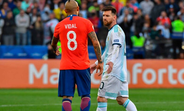 مباراة منتخب الأرجنتين مع تشيلي