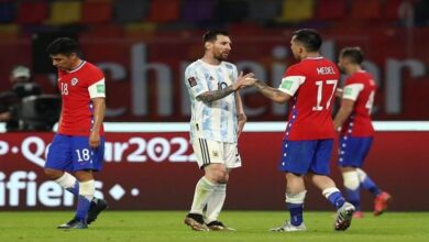 مباراة منتخب الأرجنتين مع تشيلي 