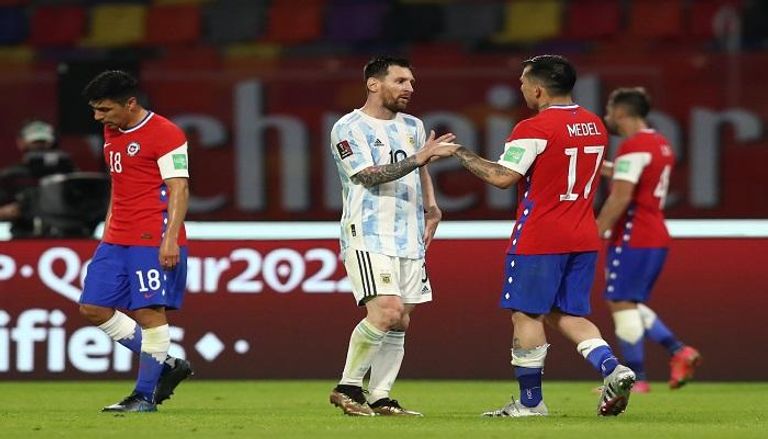 مباراة منتخب الأرجنتين مع تشيلي