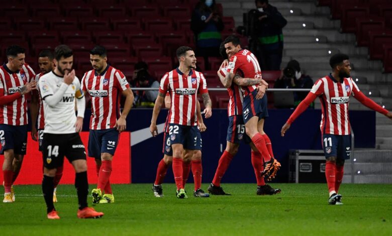مباراة أتلتيكو مدريد مع فالنسيا