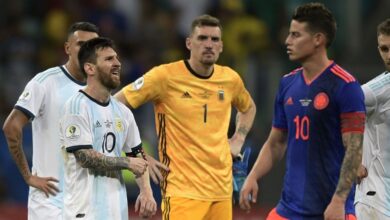مباراة منتخب الأرجنتين مع كولومبيا