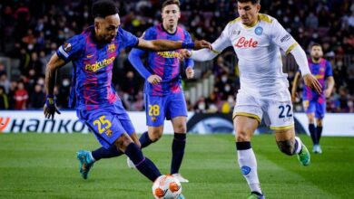 مباراة نابولي مع برشلونة