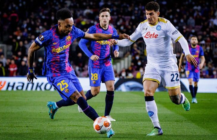 مباراة نابولي مع برشلونة